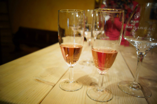 Verres de rosé frizant